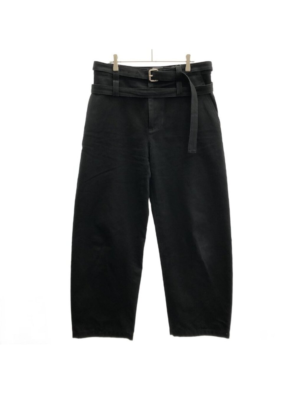 Bottega Veneta Cotton Twill Belted Pants Black 46